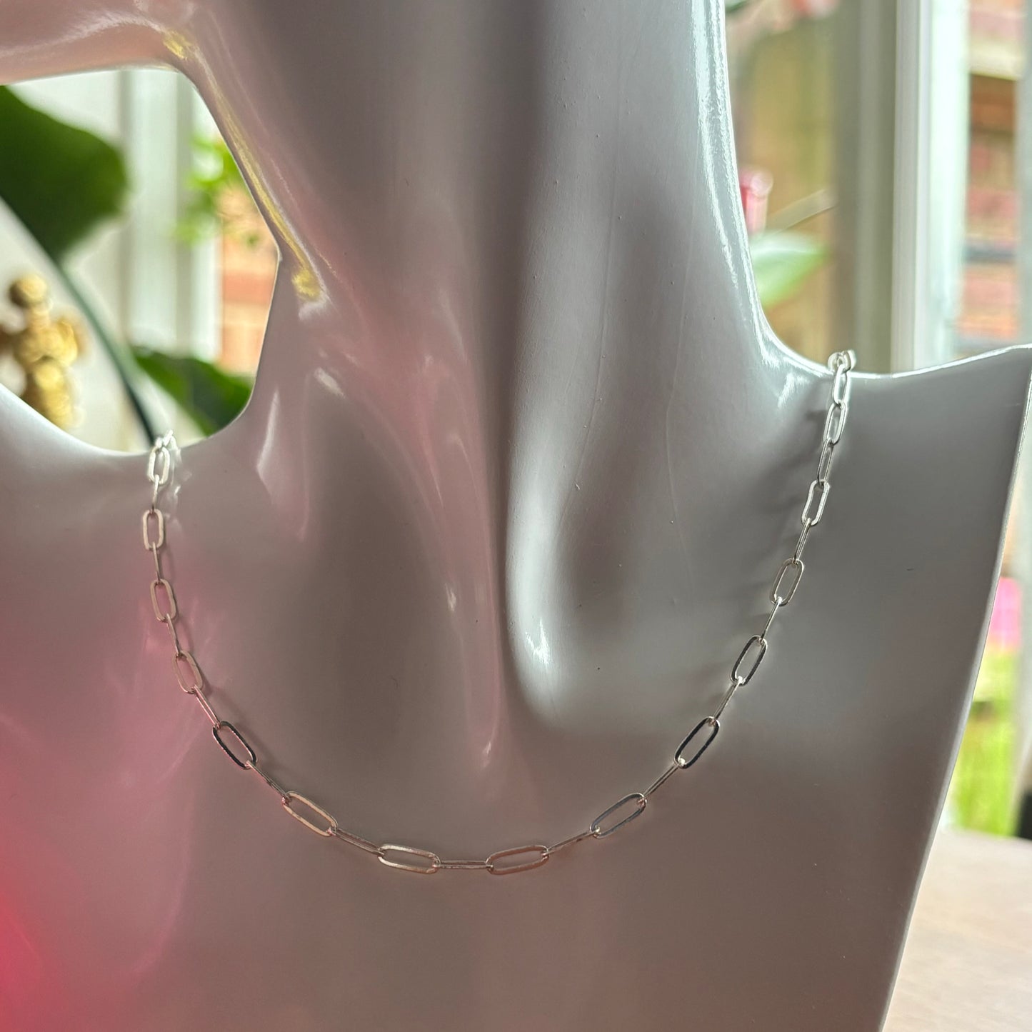 Silver Paperclip Chain Necklace