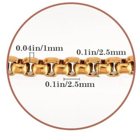 Gold Stainless Steel Rolo Box Chain *** for 1 Charm