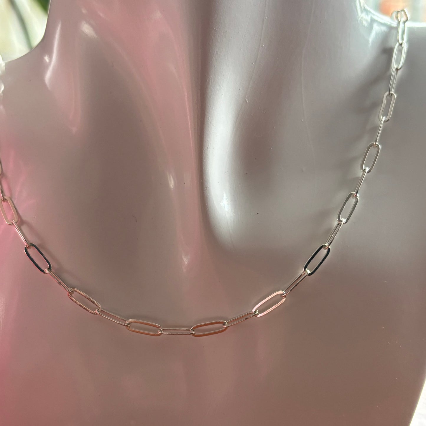 Silver Paperclip Chain Necklace