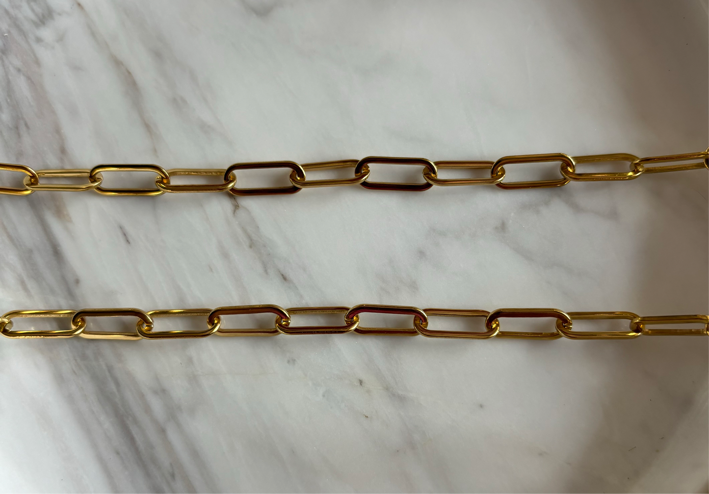 Gold Stainless Steel Paperclip Chain Necklace