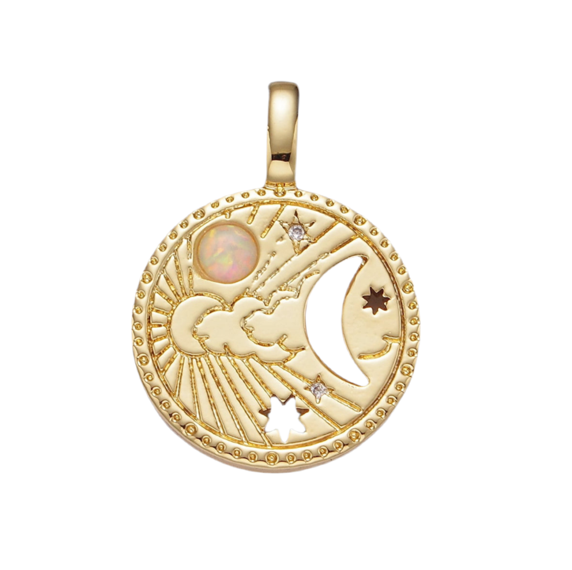 Celestial Opal Sun, Moon & Cut Out Star Charm