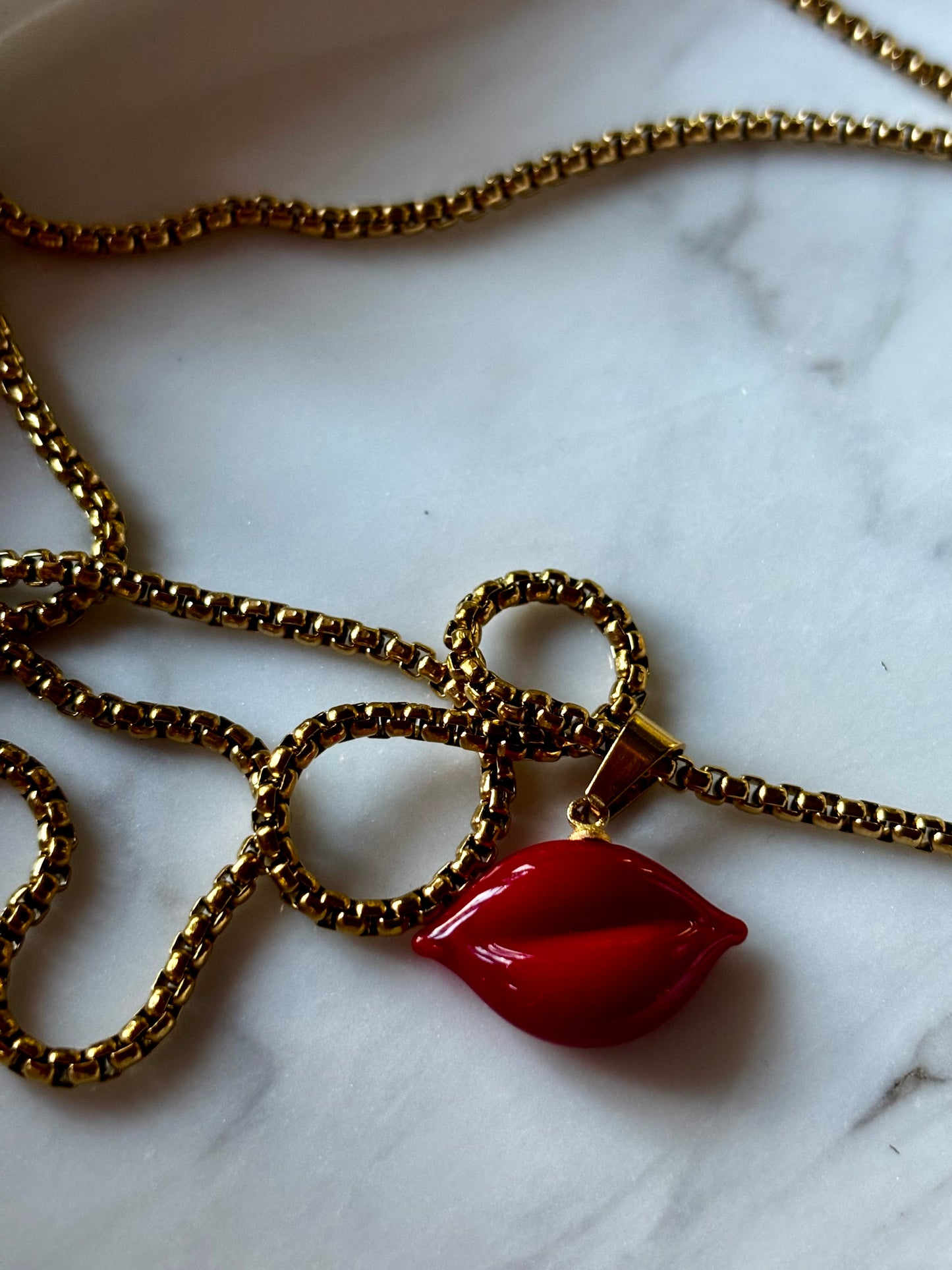 ‘Juicy Red Lip’ Necklace