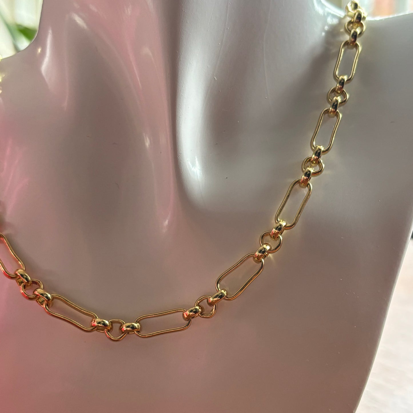Gold Plated Figure 8 Cable Chain Necklace