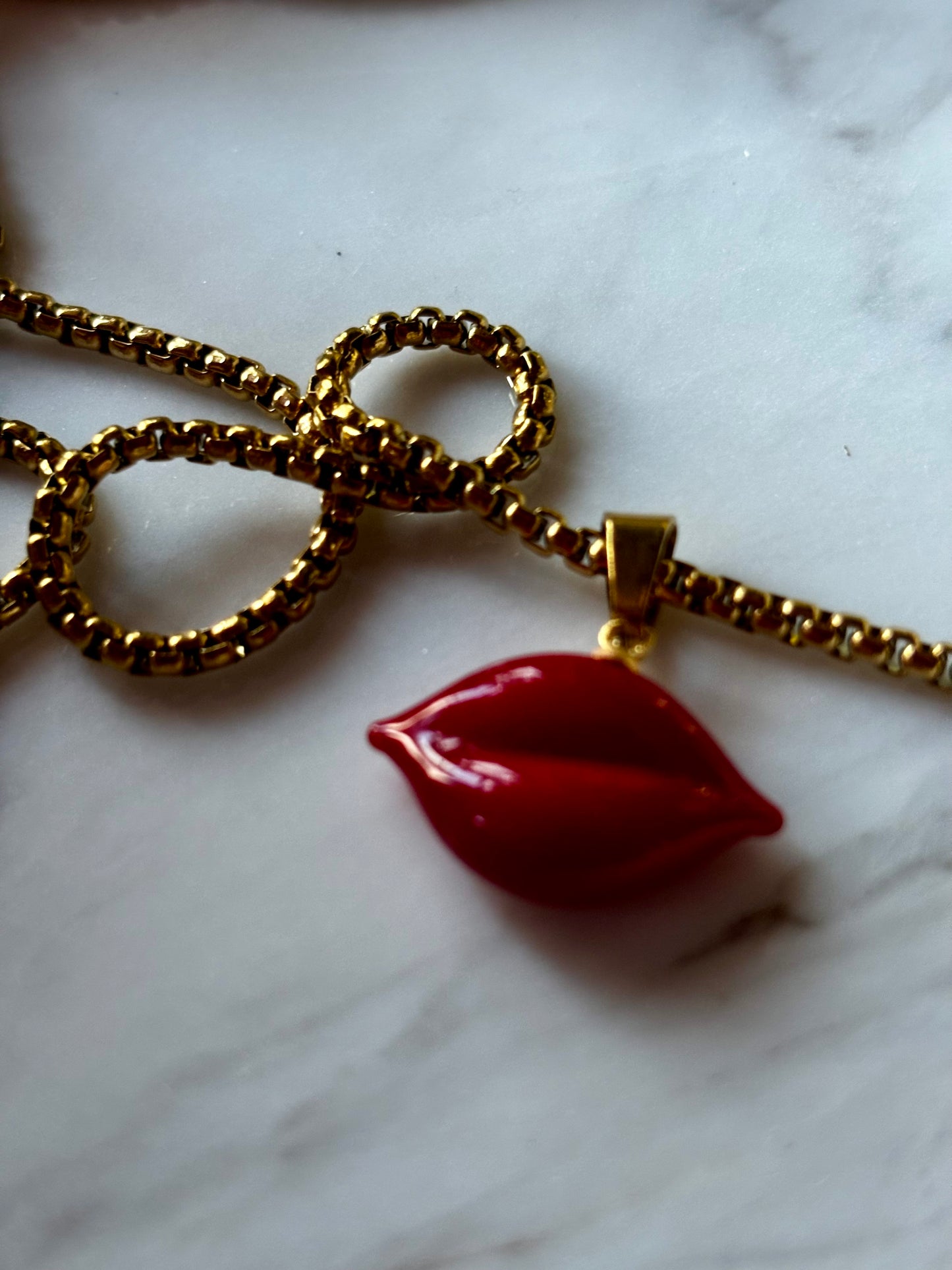‘Juicy Red Lip’ Necklace