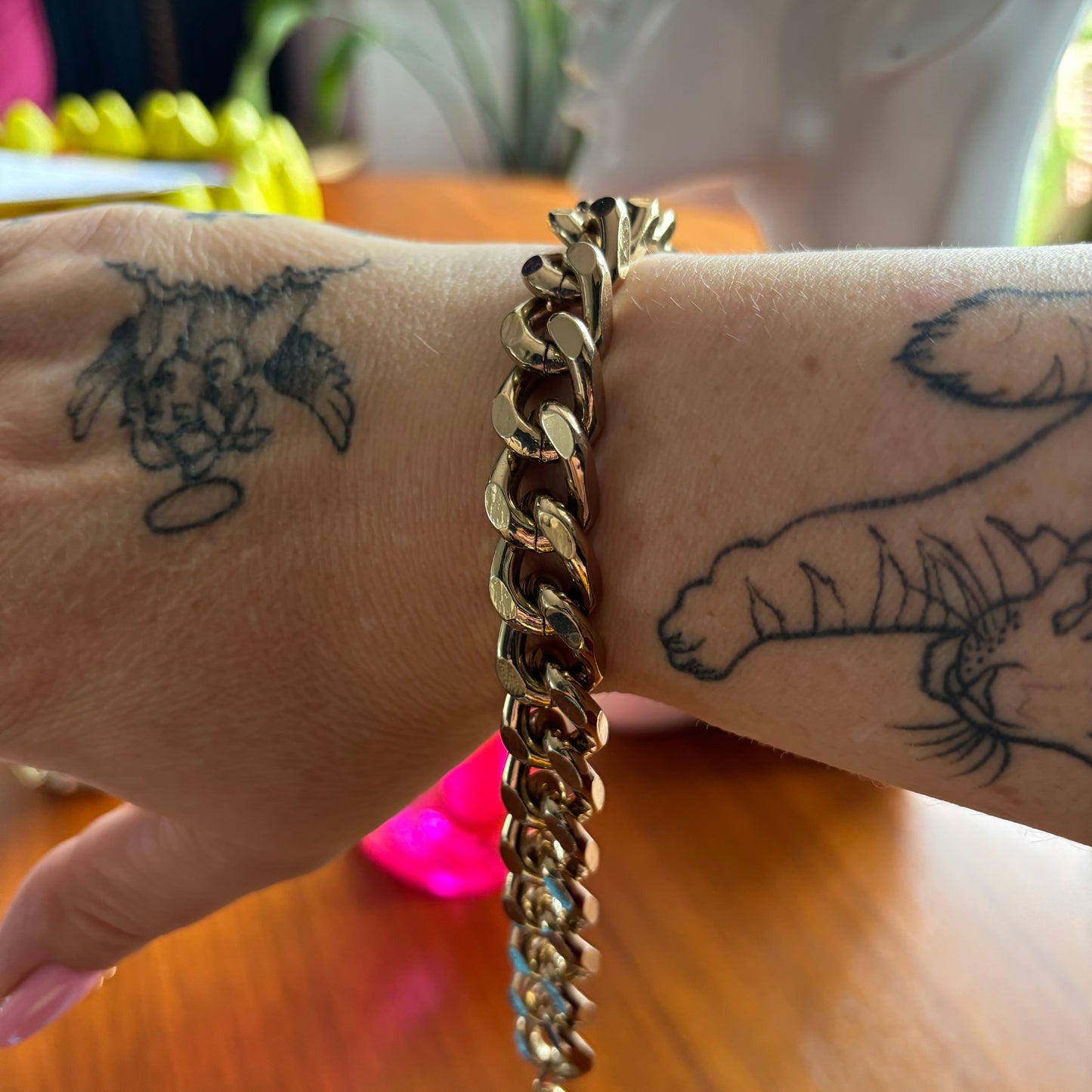 Gold Plated Chunky Curb Chain Bracelet