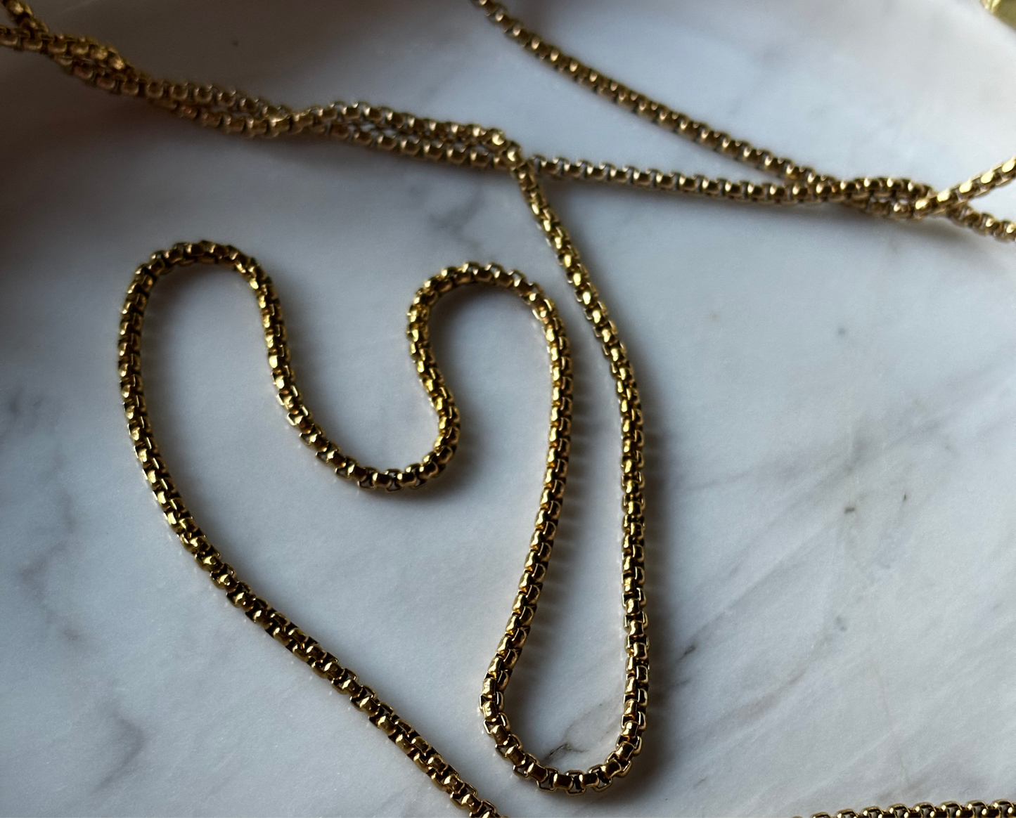 Gold Stainless Steel Rolo Box Chain *** for 1 Charm