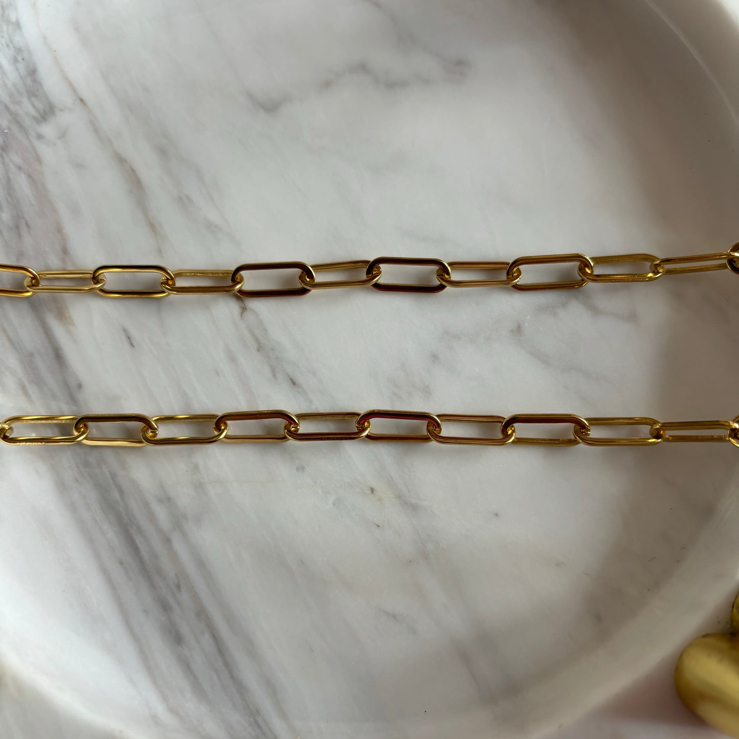 Gold Stainless Steel Paperclip Chain Necklace