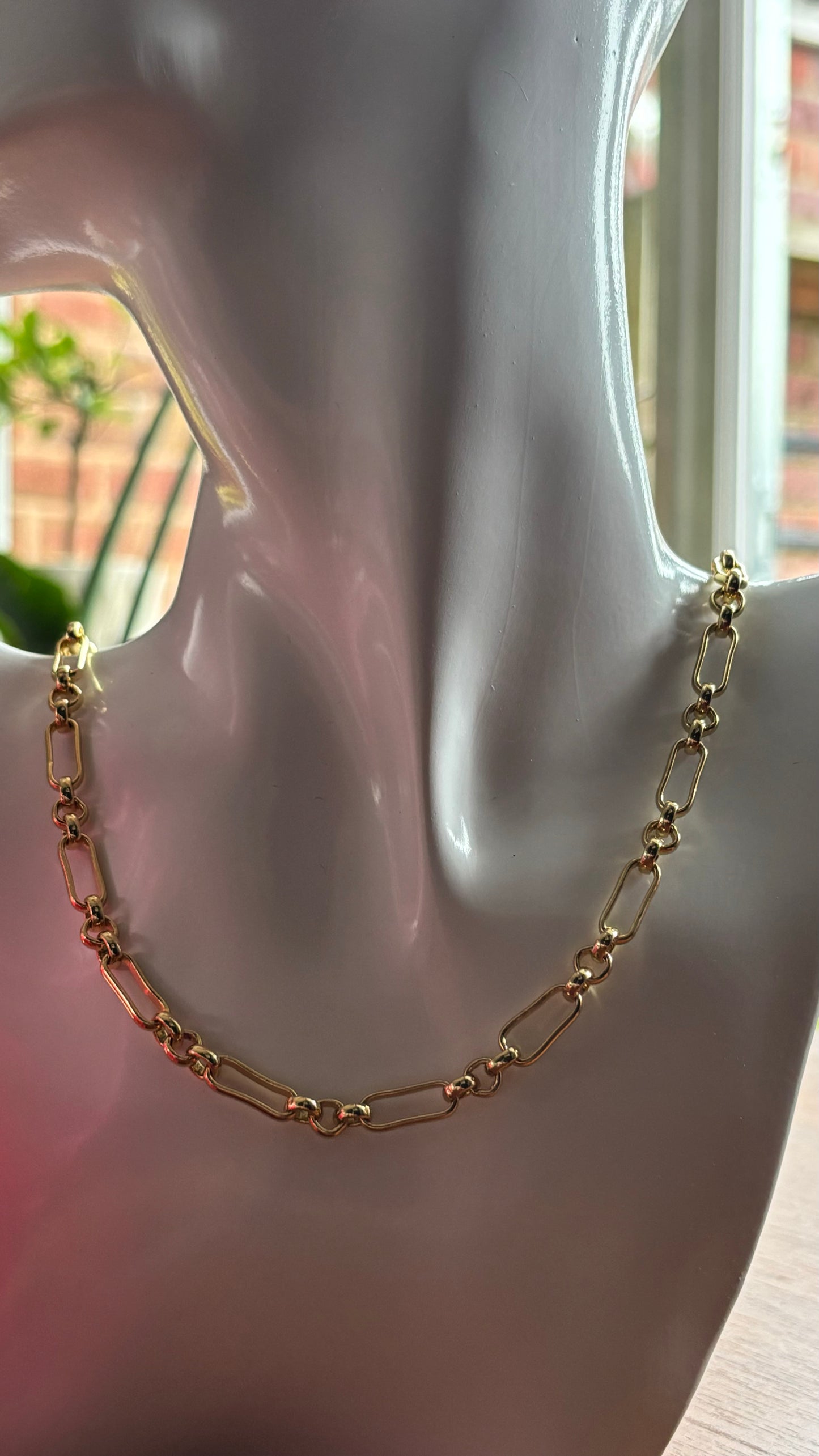 Gold Plated Figure 8 Cable Chain Necklace