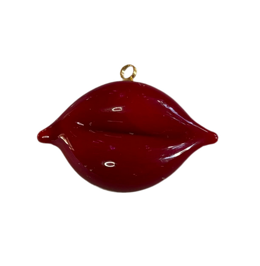 Red Murano Glass Lips Charm
