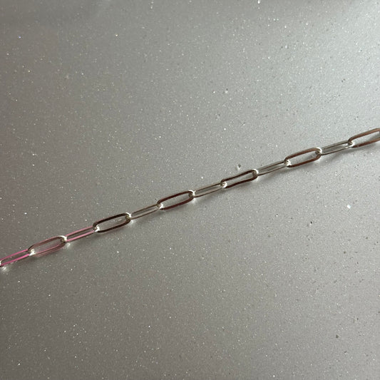 Silver Plated Paperclip Chain Bracelet