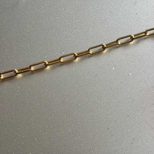 Gold Plated Paperclip Chain Bracelet