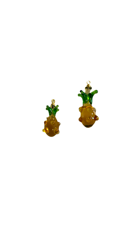 Yellow Murano Glass Pineapple Charm