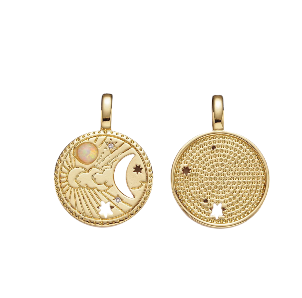 Celestial Opal Sun, Moon & Cut Out Star Charm