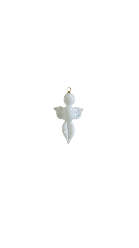 White Murano Glass Guardian Angel Charm