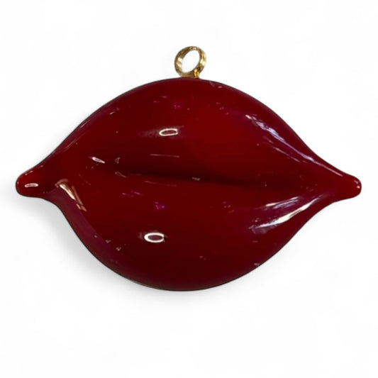 Red Murano Glass Lips Charm