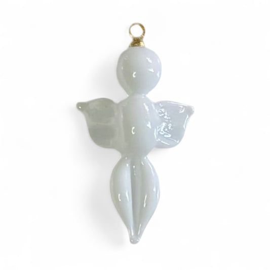 White Murano Glass Guardian Angel Charm